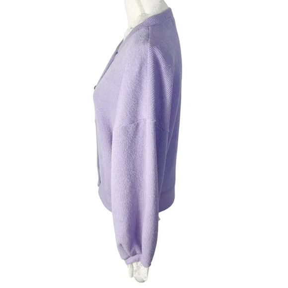 Ordinary Holiday Korean Light Purple Lavender Button Up Cardigan Lace Size L - Picture 5 of 9
